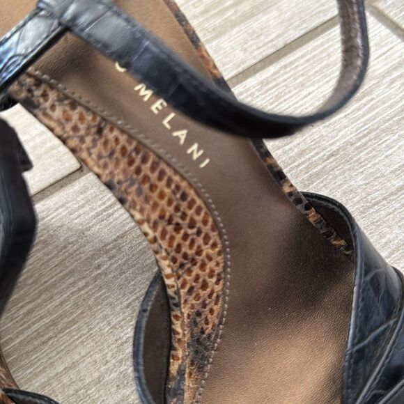 Antonio Melani Leather Wedge Sandals Size‎ 6 Strappy Snake Print - Picture 12 of 12